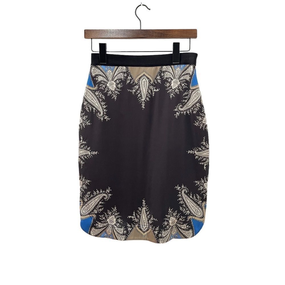 Givenchy Paris Silk and Viscose Multi Colored Midi Skirt Size 6